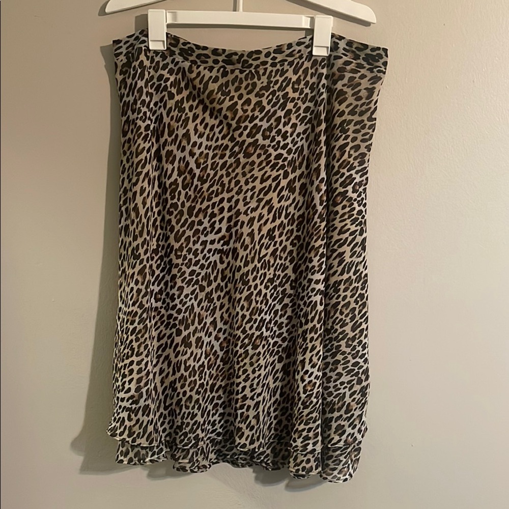 Roz & Ali Black and Brown Skater Skirt Knee-Length